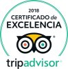 Certificate of excellence on TripAdvisor 2015, 2016 and 2018